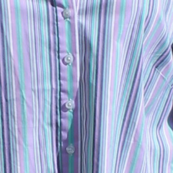 Tahari Women's Striped Paisley Elaine Shirt Casual Button Down Size L - Picture 5 of 16